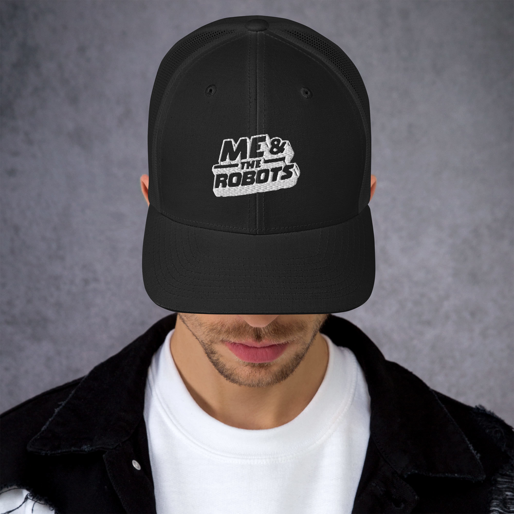 ME & The Robots Logo Cap – Unisex – Black + Red – Trucker Hat