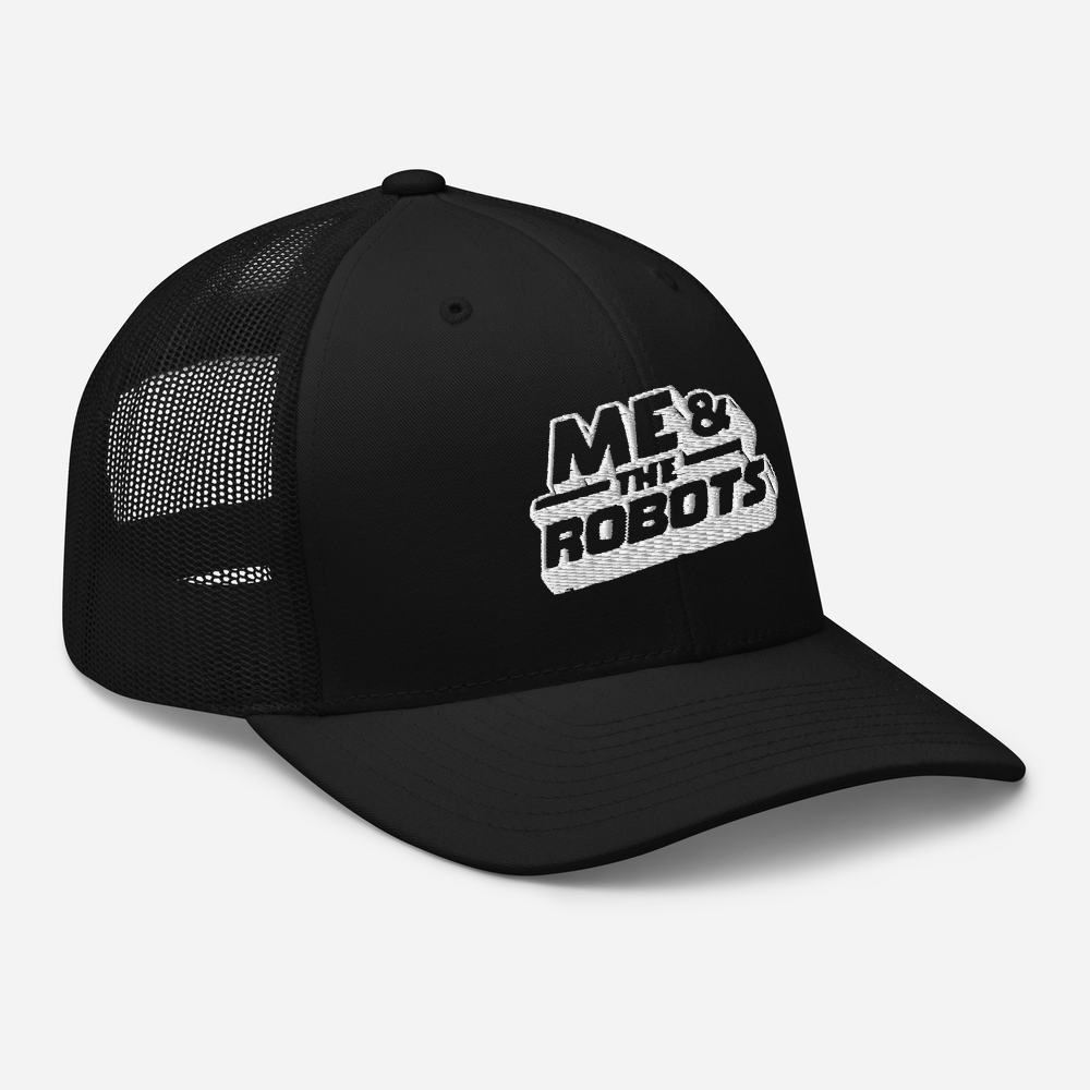 ME & The Robots Logo Cap – Unisex – Black + Red – Trucker Hat
