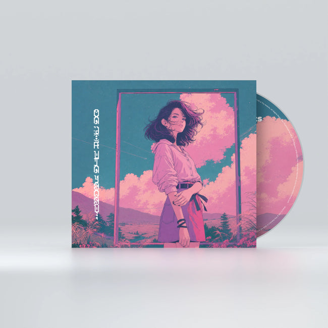 Wave 3 — Centred CD sleeve with disc peeking from the right on a pale silver-white studio surface — product mock-up